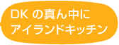 DKの真ん中にアイランドキッチン